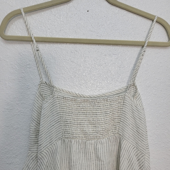 Madewell Striped Empire-Waist Midi Dress in 100% Linen NV470 Size M - Picture 7 of 10
